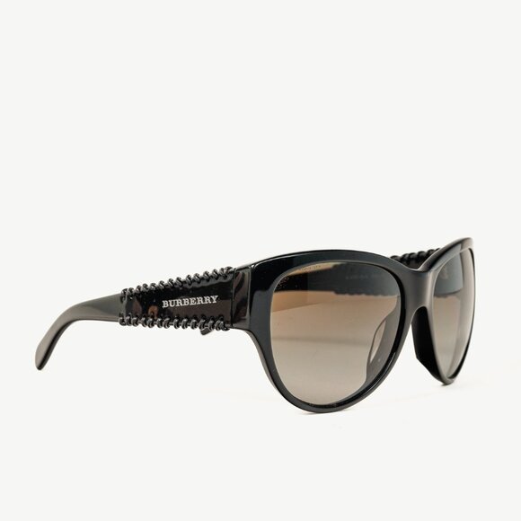 Burberry SS/12 B-4121-Q-A Black Cat Eye Whipstitch Sunglasses - Picture 1 of 9